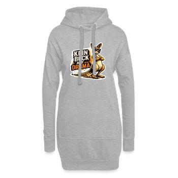 Känguru Kein Bock auf Drama – Lustiger Spruch Sonn - Hoodie-Kleid - Grau meliert - Vorne