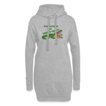Tout est un crocodile de type « Hunky-Dory » - Sweat-shirt à capuche long Femme - gris chiné - Devant