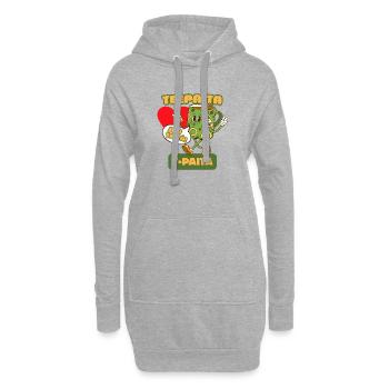 T-shirt - Pour les amateurs de thé - Sweat-shirt à capuche long Femme - gris chiné - Devant