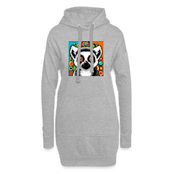 Lémurien - Sweat-shirt à capuche long Femme - gris chiné - Devant