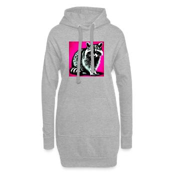 Raton laveur - Sweat-shirt à capuche long Femme - gris chiné - Devant