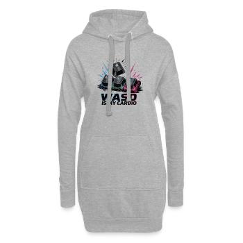 Lustiges Gaming Keyboard WASD mein Cardio Gamer - Hoodie-Kleid - Grau meliert - Vorne