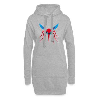Moskito, Mücke, Insekt, Böse - Hoodie-Kleid - Grau meliert - Vorne