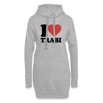 Ich liebe Trabi Herz Retro-Design - Hoodie-Kleid - Grau meliert - Vorne