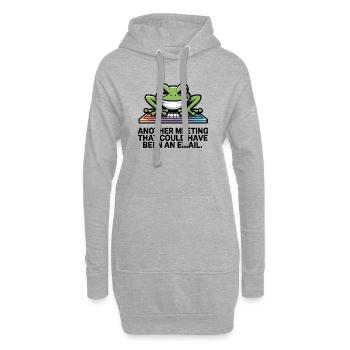 Frosch Tastatur Meme – Meeting statt E-Mail - Hoodie-Kleid - Grau meliert - Vorne