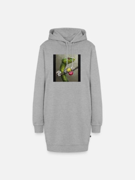 Schlange und Elektrizität - Hoodie-Kleid - Grau meliert