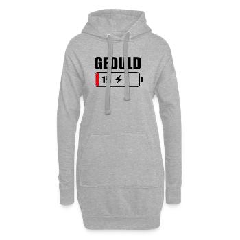 Geduld 1% Akku – Cooles Sarkasmus Design Geschenk - Hoodie-Kleid - Grau meliert - Vorne