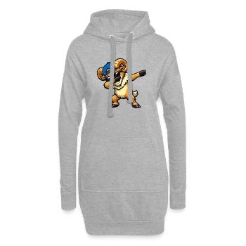 Tamponnage du bélier - Sweat-shirt à capuche long Femme - gris chiné - Devant
