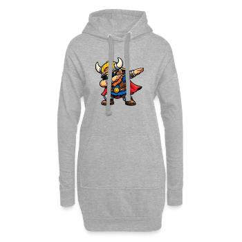 Dabbing Viking - Sweat-shirt à capuche long Femme - gris chiné - Devant