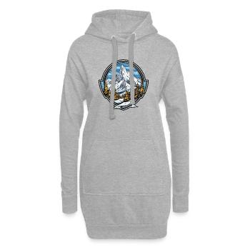 Paysage montagneux - Sweat-shirt à capuche long Femme - gris chiné - Devant