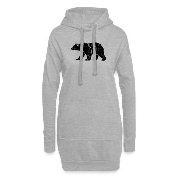 Bär Risse Grunge Silhouette - Hoodie-Kleid - Grau meliert - Vorne