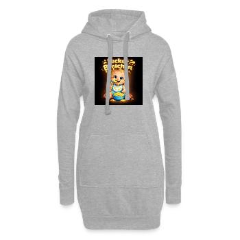 Lecker Breichen Baby Käseglück - Hoodie-Kleid - Grau meliert - Vorne