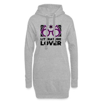 Literature Lover Brille Text - Hoodie-Kleid - Grau meliert - Vorne