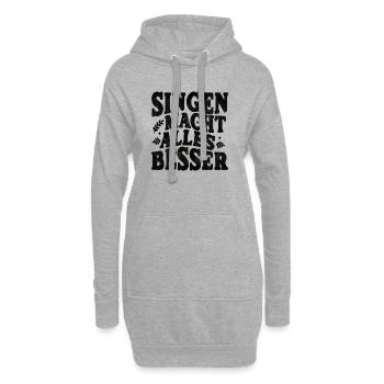 Singen macht alles besser schwarz - Hoodie-Kleid - Grau meliert - Vorne
