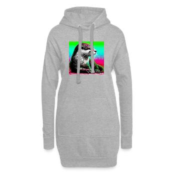 loutre - Sweat-shirt à capuche long Femme - gris chiné - Devant