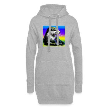 loutre - Sweat-shirt à capuche long Femme - gris chiné - Devant