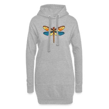 Sonnenflügel Drachenfliege - Hoodie-Kleid - Grau meliert - Vorne