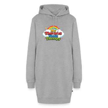 Mon thérapeute a besoin de thérapie - Sweat-shirt à capuche long Femme - gris chiné - Devant