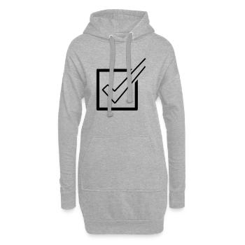 Checkliste Häkchen Box Erledigt - Hoodie-Kleid - Grau meliert - Vorne