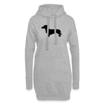 Dackel Teckel Silhouette - Hoodie-Kleid - Grau meliert - Vorne