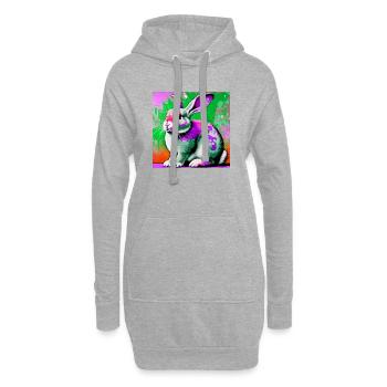 Kaninchen - Hoodie-Kleid - Grau meliert - Vorne