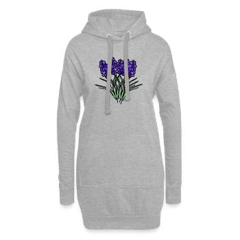 Lila Lavendelstrauß Blütenpracht - Hoodie-Kleid - Grau meliert - Vorne