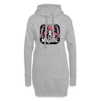 Bleib magisch im Pilzwald - Hoodie-Kleid - Grau meliert - Vorne
