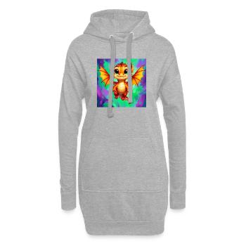 dragon - Sweat-shirt à capuche long Femme - gris chiné - Devant