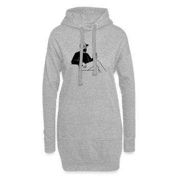 hipster - Sweat-shirt à capuche long Femme - gris chiné - Devant