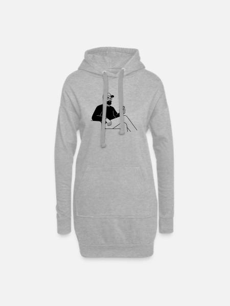 Hipster - Hoodie-Kleid - Grau meliert