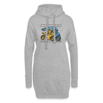 Ange 🏍️ motard - Sweat-shirt à capuche long Femme - gris chiné - Devant