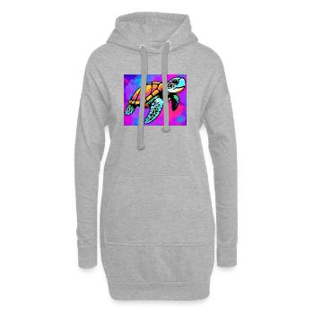 Schildkröte - Hoodie-Kleid - Grau meliert - Vorne