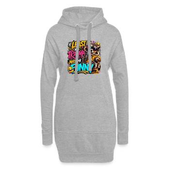 Trauma machte mich lustig - Hoodie-Kleid - Grau meliert - Vorne