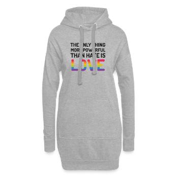 Mois de la fierté LGBTQ - La seule chose plus puissante - Sweat-shirt à capuche long Femme - gris chiné - Devant