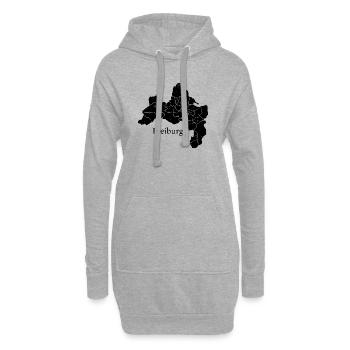 Freiburg Map - Hoodie-Kleid - Grau meliert - Vorne