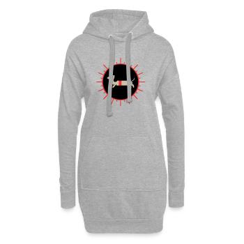 Retro Dackel Sonne Vintage - Hoodie-Kleid - Grau meliert - Vorne