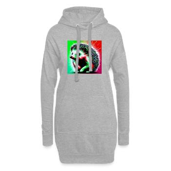 hérisson - Sweat-shirt à capuche long Femme - gris chiné - Devant