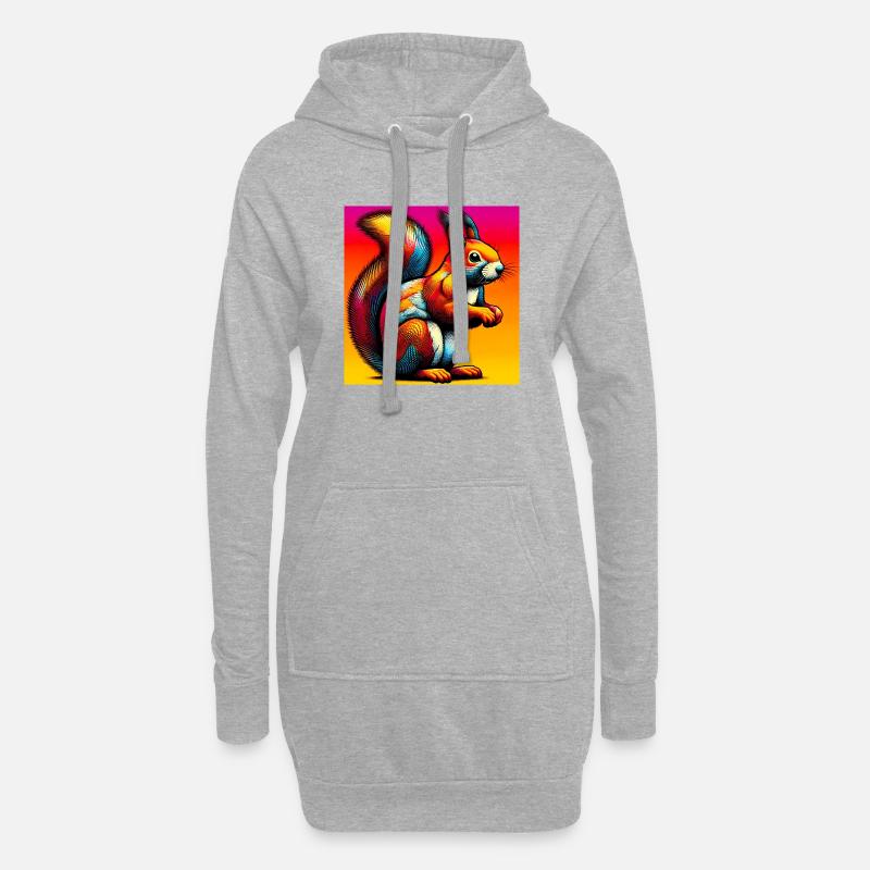 Eichhörnchen - Hoodie-Kleid - Grau meliert