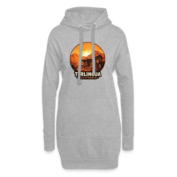 Motif de coucher de soleil de la cabane du désert de Terlingua - Sweat-shirt à capuche long Femme - gris chiné - Devant