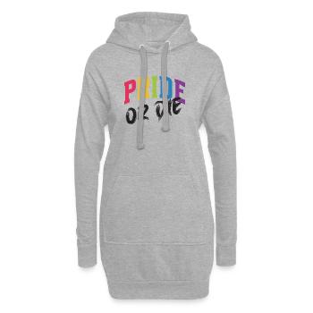 LGBT-Pride-Monat – Pride or Die - Hoodie-Kleid - Grau meliert - Vorne