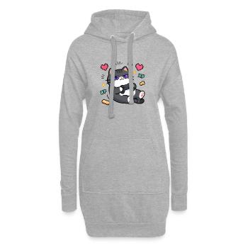 Chat Gamer Konsole Retro - Hoodie-Kleid - Grau meliert - Vorne