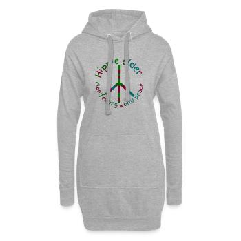 Hippies-Frieden - Hoodie-Kleid - Grau meliert - Vorne