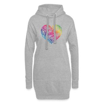 Cœur Thaïlandais Coloré - Sweat-shirt à capuche long Femme - gris chiné - Devant