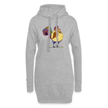 Coq - Sweat-shirt à capuche long Femme - gris chiné - Devant