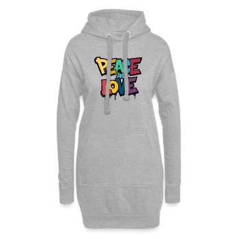 Frieden und Liebe Farbexplosion Streetart  - Hoodie-Kleid - Grau meliert - Vorne