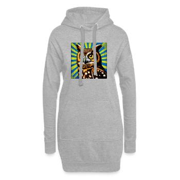 Eule - Hoodie-Kleid - Grau meliert - Vorne