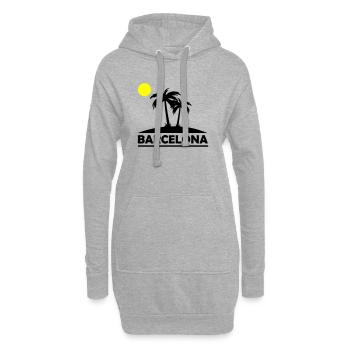 Plage de Barcelone - Sweat-shirt à capuche long Femme - gris chiné - Devant