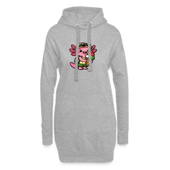 Axolotl - Hoodie-Kleid - Grau meliert - Vorne
