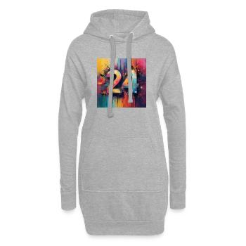 Abstrait coloré 24 - Sweat-shirt à capuche long Femme - gris chiné - Devant