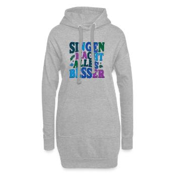 Singen macht alles besser - bunt - Hoodie-Kleid - Grau meliert - Vorne
